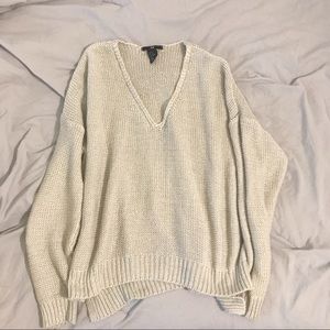 Cream V-neck Sweater